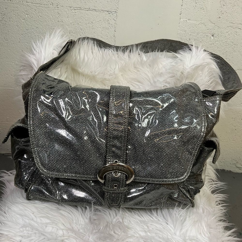 NEW Kalencom New Orleans Grey Laminated Buckle Diaper Bag